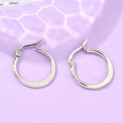 Tarnish Resistant 304 Stainless Steel Hoop Earrings EJEW-F105-23P-1