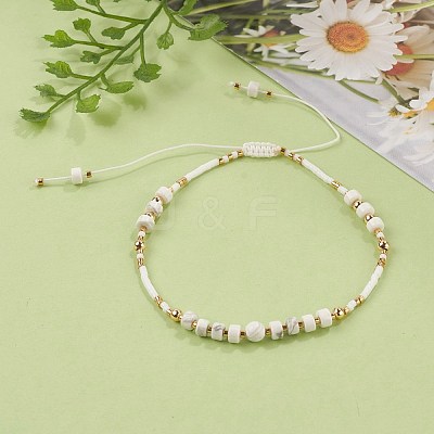 Adjustable Nylon Thread Braided Bead Bracelets BJEW-JB05504-03-1