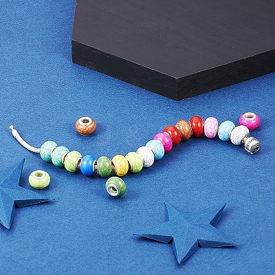 Imitation Turquoise Style Resin European Beads OPDL-Q132-M-1