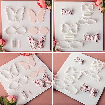 6 Sets 6 Styles Plastic Clay Pressed Molds AJEW-SC0004-09A-1