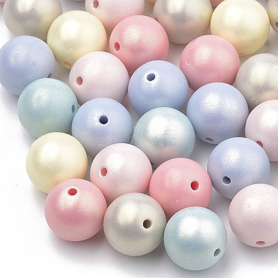 Spray Painted Style Acrylic Beads X-MACR-T010-8mm-1