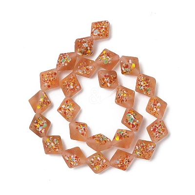 Frosted Handmade Lampwork Beads Strands LAMP-A010-01A-1