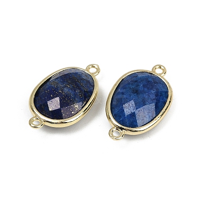 Dyed Natural Lapis Lazuli Faceted Connector Charms G-K347-11G-02-1