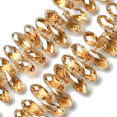 Transparent Electroplate Glass Beads Strands GLAA-K064-07A-PL01-1
