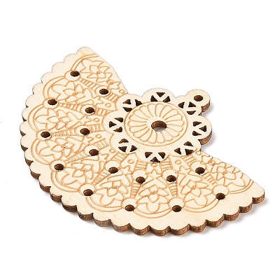 Hollow Wood Big Pendants WOCR-PW0003-83E-1