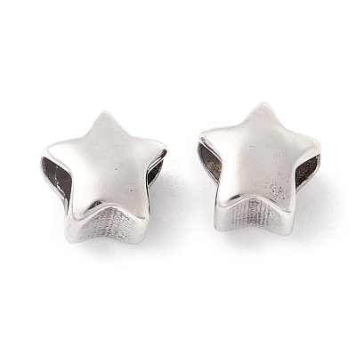 304 Stainless Steel European Beads STAS-M298-08AS-1