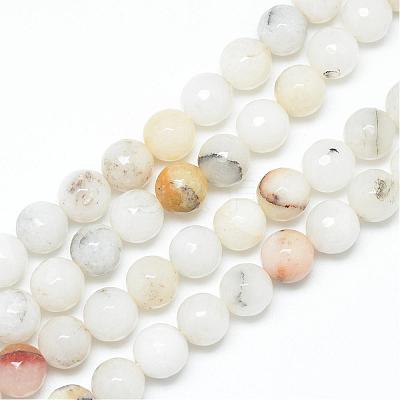 Natural Agate Bead Strands G-R346-8mm-26-1