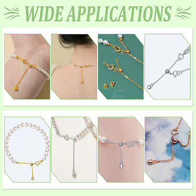12Pcs 6 Styles Brass Ends with Chain FIND-NB00003-1