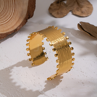 Fashion 304 Stainless Steel Open Cuff Bangles OU3634-1