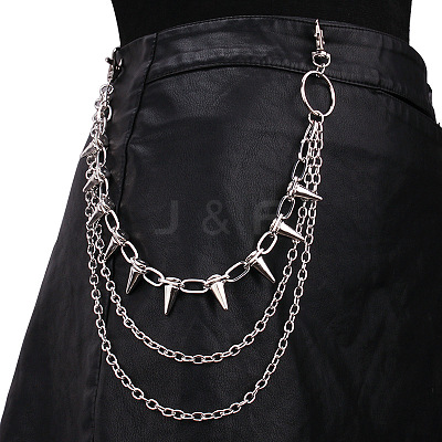 Aluminum & Alloy Spike Rivets 3 Layer Trousers Chains WGE957A-01-1