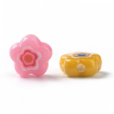 Printed Opaque Acrylic Beads X-OACR-E009-07A-1
