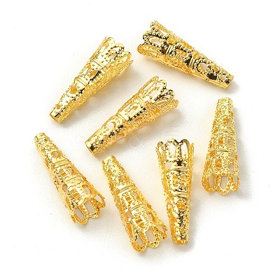 100Pcs Iron Filigree Bead Cones IFIN-YW0003-13-1