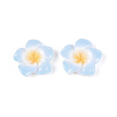 Plumeria Flower Opaque Resin Cabochons CRES-T025-30F-02-1