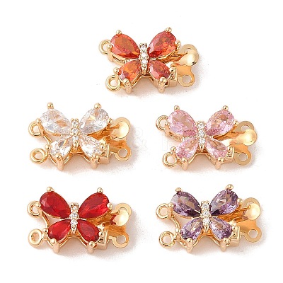 Golden Brass Micro Pave Cubic Zirconia Box Clasps KK-B100-038G-1