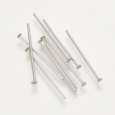 Tarnish Resistant 304 Stainless Steel Flat Head Pins STAS-S076-75-40mm-1