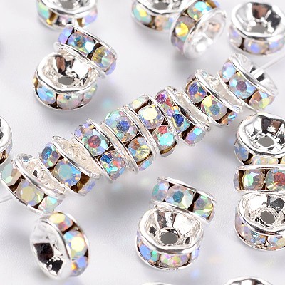 Brass Middle East Rhinestone Spacer Beads RSB036NF-02-1