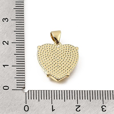 Brass Micro Pave Clear Cubic Zirconia Pendants CU-CBAF50C-01B-G02-1