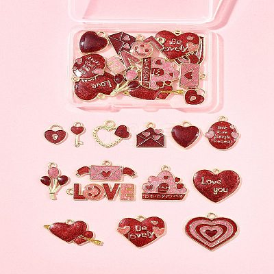 28Pcs 14 Styles Alloy Pendants ENAM-FS0002-84-1