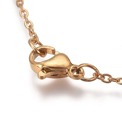 304 Stainless Steel Pendant Necklaces and Stud Earrings SJEW-E336-01G-1