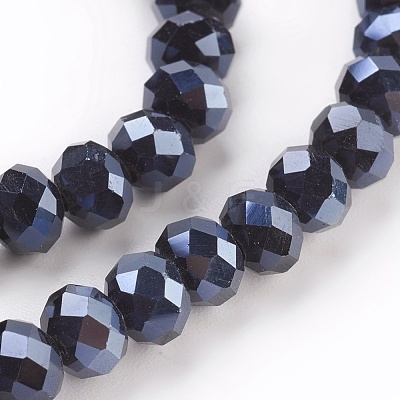 Electroplate Glass Beads Strands GLAA-K027-FP-A01-1