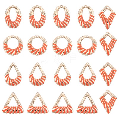 Eco-Friendly Iron Enamel Pendants IFIN-SC0001-13B-RS-1