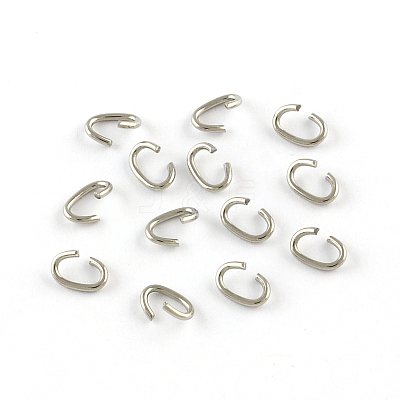 Tarnish Resistant Oval 304 Stainless Steel Open Jump Rings X-STAS-R067-02-1