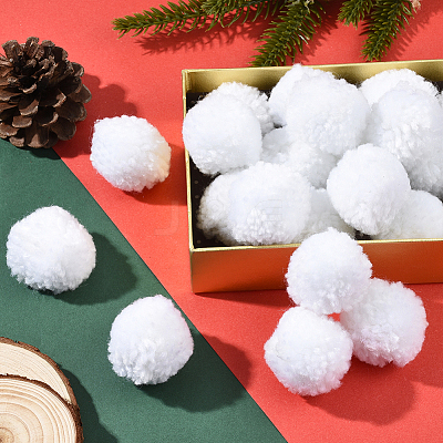 24Pcs Wool Soft Pompom Ball DIY-SC0031-31C-03-1
