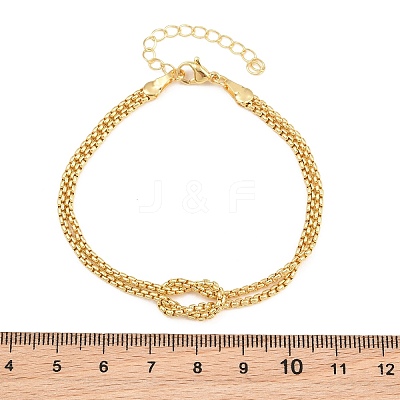 Brass Box Chain Knot 2-Strand Bracelets for Women KK-CBA68DA-17B-G-1