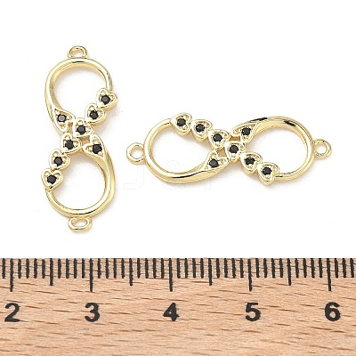 Brass Micro Pave Cubic Zirconia Heart Infinity Connector Charms KK-P350-12G-01-1