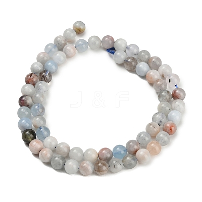 Natural Aquamarine Beads Strands G-F591-29A-6mm-03-1