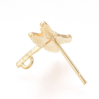 Brass Stud Earring Findings KK-Q735-142G-1