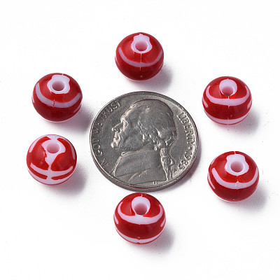Opaque Striped Acrylic Beads MACR-S373-27D-01-1