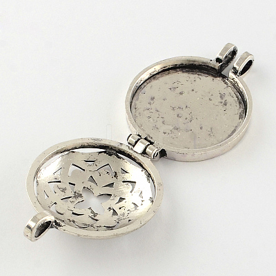 Rack Plating Hollow Brass Diffuser Locket Pendants KK-S666-AS-1