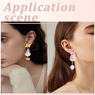 48Pcs 8 Colors Alloy Stud Earring Findings EJEW-SP0001-22-1