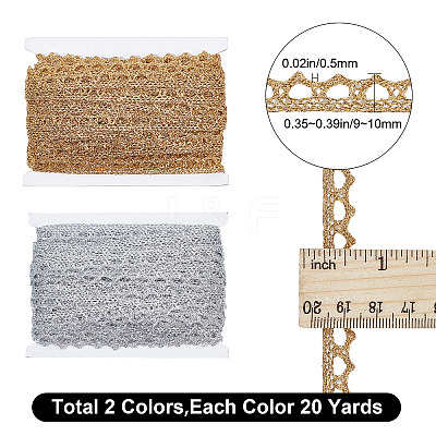 2 Cards 2 Colors Metallic Lace Trim MCOR-GF0001-01-1