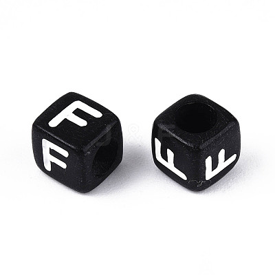Initial Acrylic Horizontal Hole Beads OACR-ZX006-35F-1