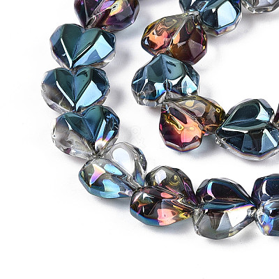 Electroplate Transparent Glass Beads Strands EGLA-B012-AB17-1