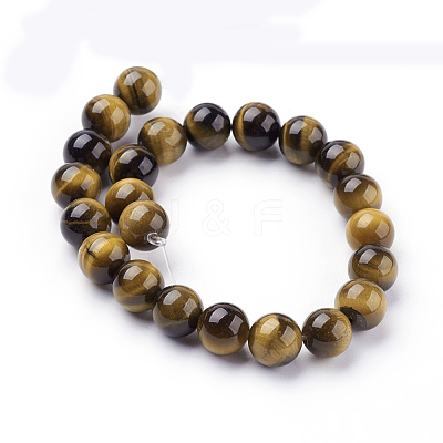 Natural Tiger Eye Beads Strands G-C076-8mm-1B-1