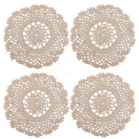 Handmade Cotton Lace Cup Coasters AJEW-GF0008-84B-1