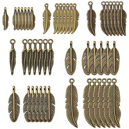 105Pcs 7 Styles Tibetan Style Alloy Pendants TIBEP-CJ0001-98-1