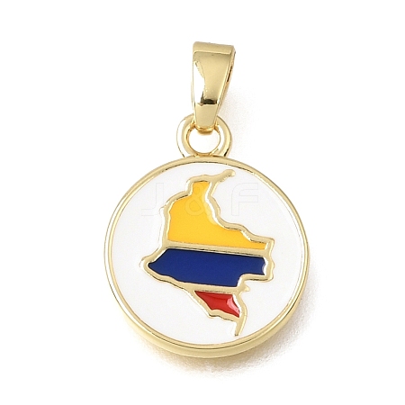 Brass Enamel Pendants KK-C263-30D-G-1