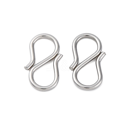 Non-Tarnish 304 Stainless Steel S-Hook Clasps STAS-R157-02P-1