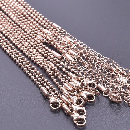 Unisex 304 Stainless Steel Ball Chains Necklaces YT0712-3-1
