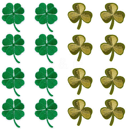 16pcs 2 styles Embroider Thread Iron on/Sew On Patches DIY-CY0001-27-1