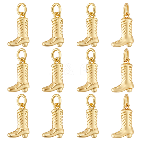 12Pcs Brass Charms ZIRC-BC00001-27G-1