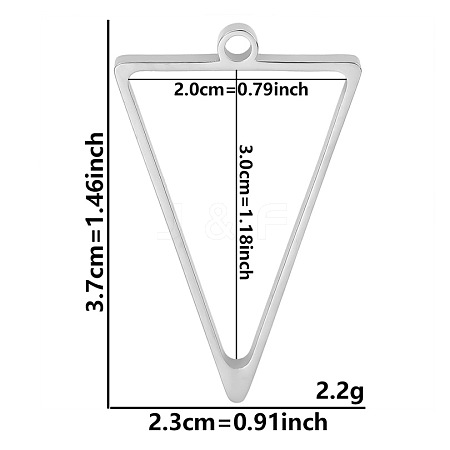 Non-Tarnish Stainless Steel Open Back Bezel Pendants PW-WGB5BE7-03-1