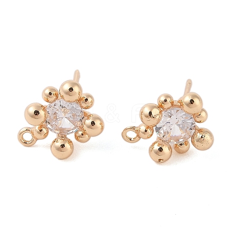 Brass Stud Earring Findings KK-N256-10G-1