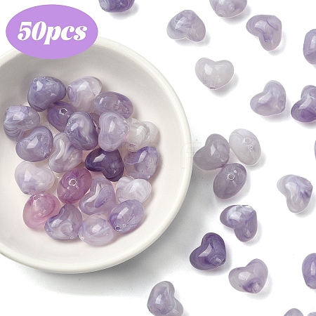 50Pcs Opaque Acrylic Beads OACR-YW0003-11B-1