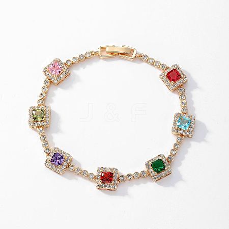 Colorful Cubic Zirconia Tennis Bracelets for Women XZ3226-1-1