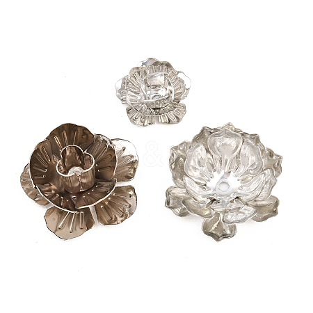 30Pcs 3Style 5-Petal Iron Bead Caps IFIN-CC0001-04-1